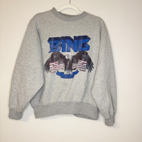 Anine Bing Vintage Eagle Oversized Crew Neck Sweatshirt Medium - Picture 2 of 7